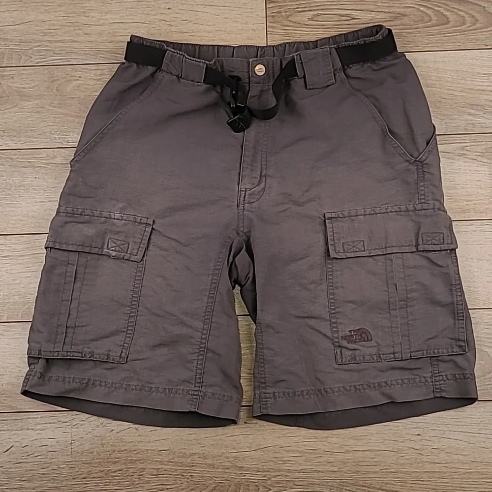 THE NORTH FACE Faded Grey Buckle Sz S Mens Cargo Athletic Hiking Shorts